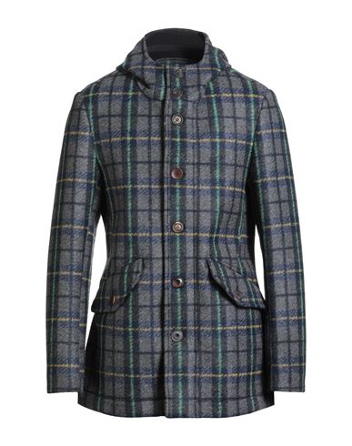 Man Coat Grey Size 40 Polyester, Acrylic, Virgin Wool, Elastane