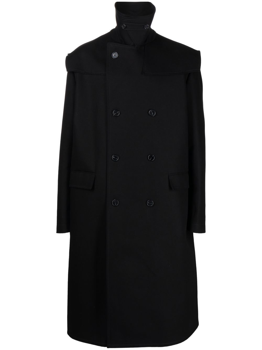 Oversize double-breasted coat - Black