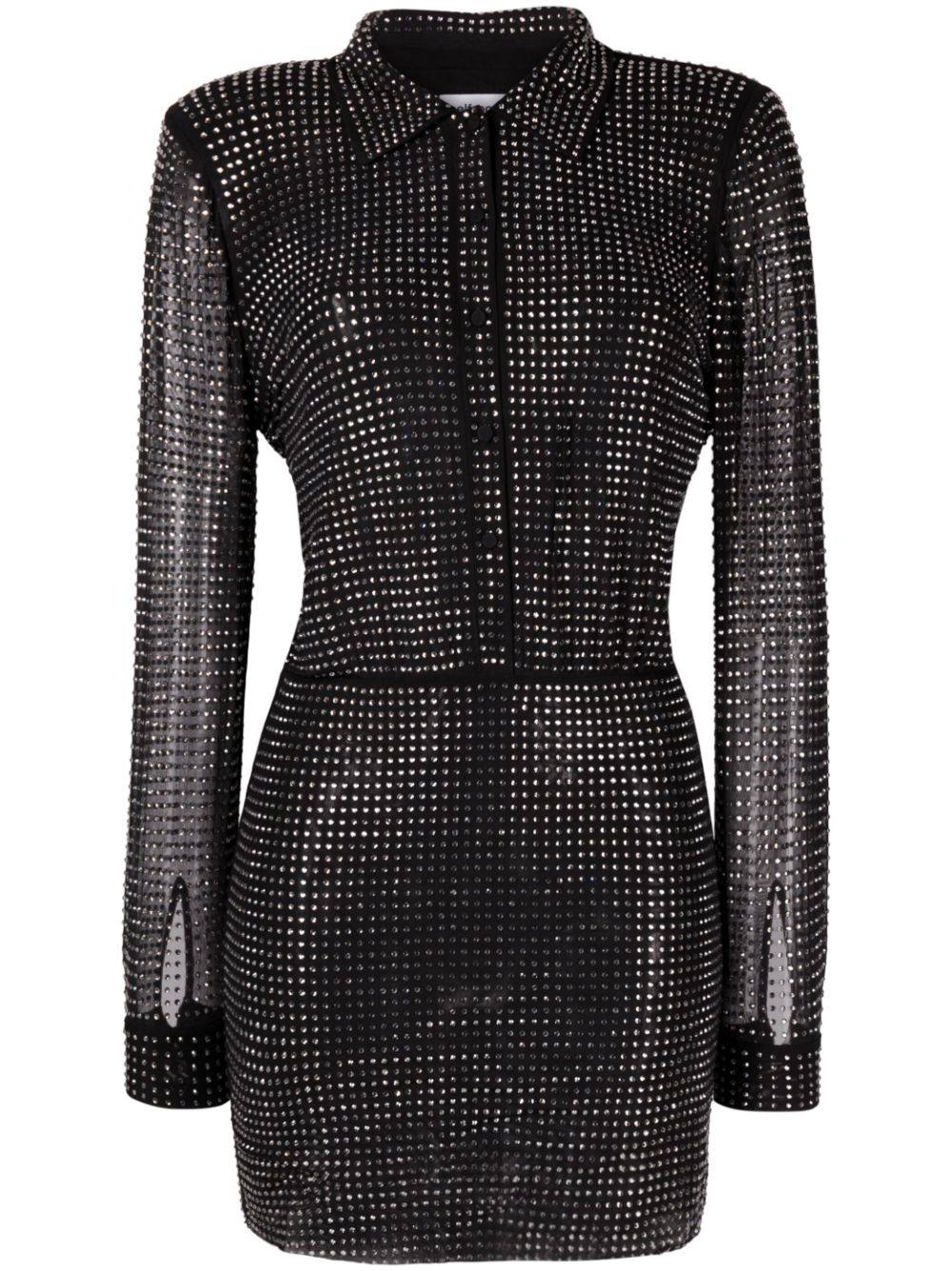 Rhinestone-embellished minidress - Black