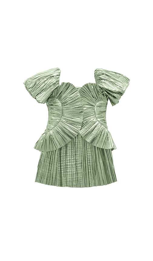Cult Gaia Kids Charlique Dress in Sage. - 6 also