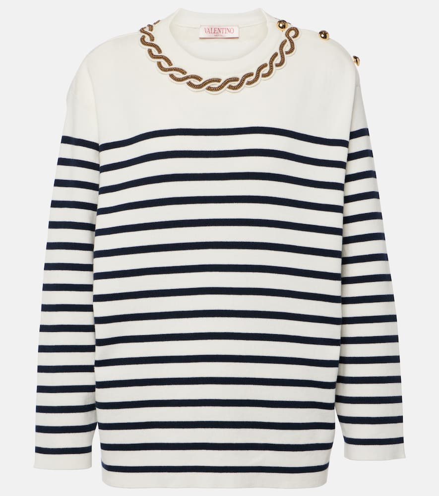 Embroidered cotton sweater