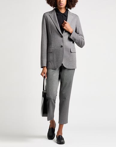 Woman Blazer Grey Size 4 Wool, Cotton