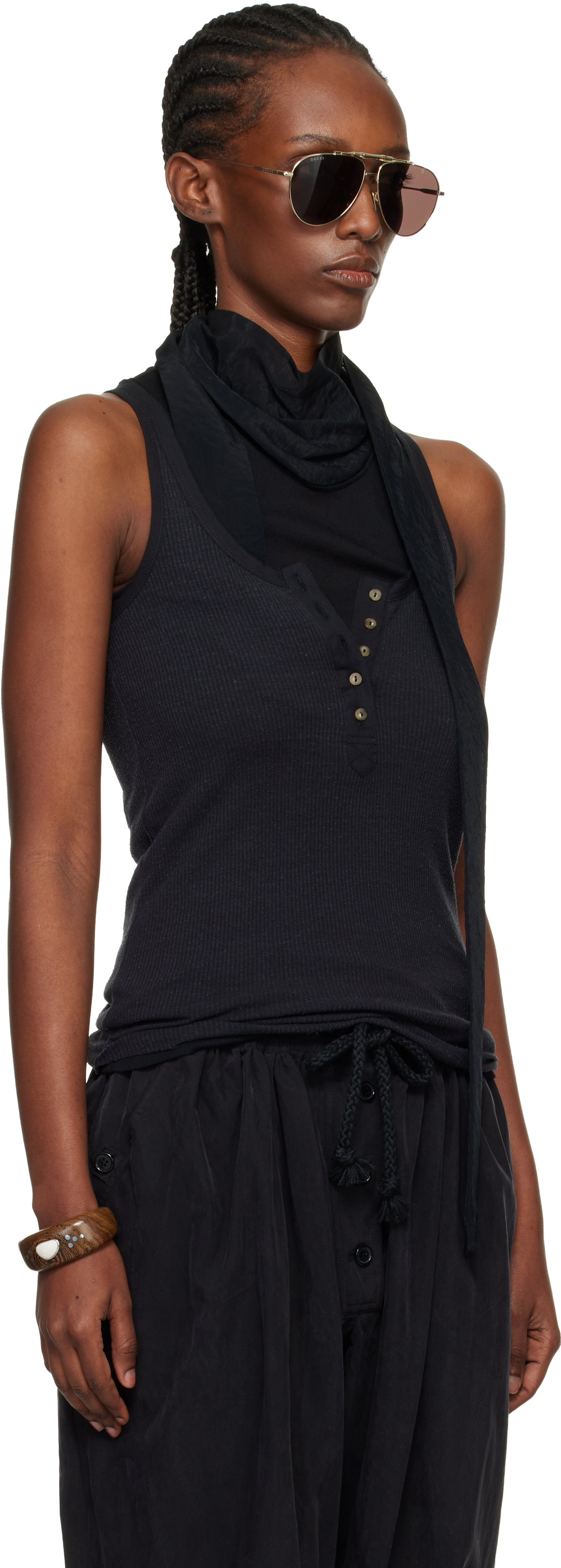Black Helma Silk Tank Top