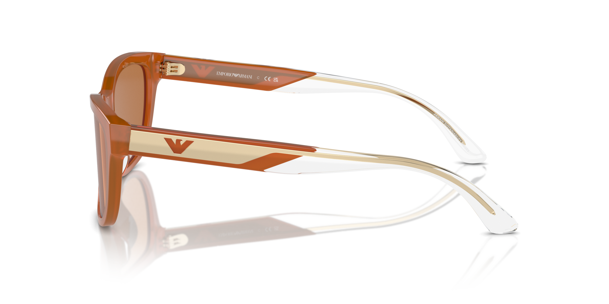 Emporio Armani Woman Emporio Armani EA4227U 609773 Sunglasses Acetate Orange Brown Cat Eye Norma