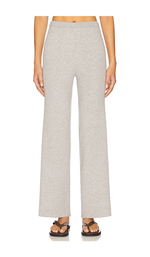 525 Milo Wide Leg Rib Pant in Light Grey. - XL also in L, M