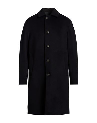 Hevò Man Coat Black Size 36 Virgin Wool, Polyamide