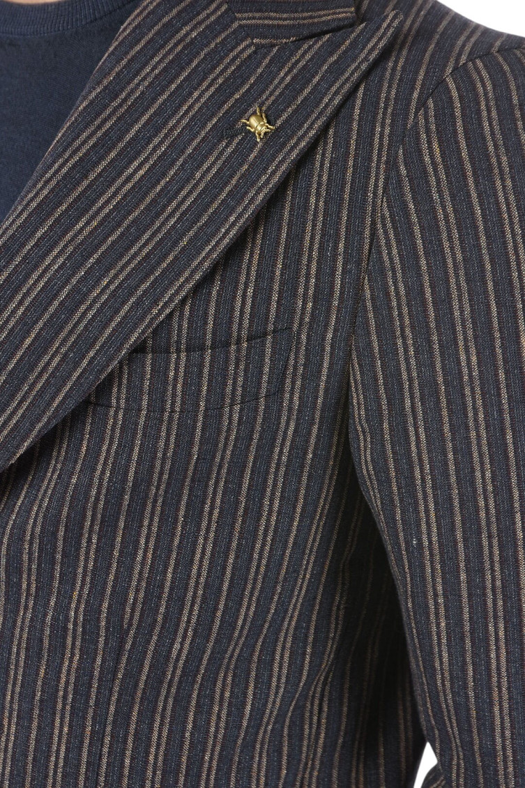 Blue Peaked Lapel Blazer