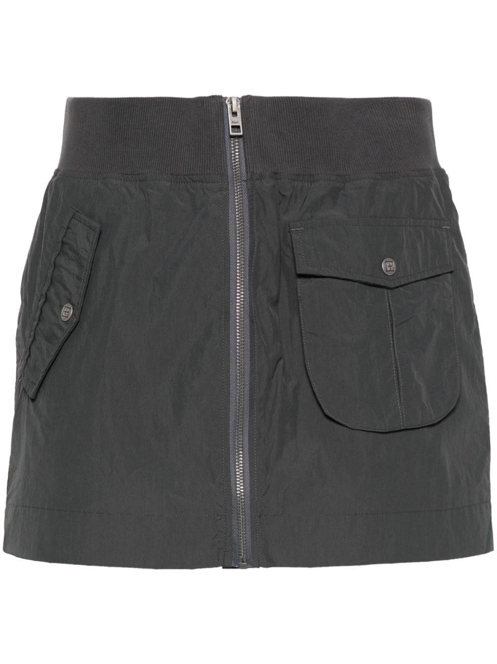 Zip-up mini skirt - Grey