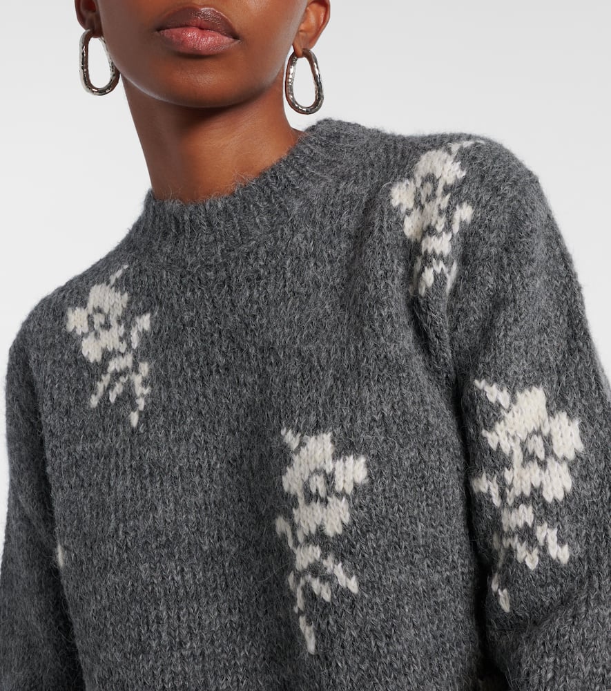 Intarsia alpaca and wool-blend sweater