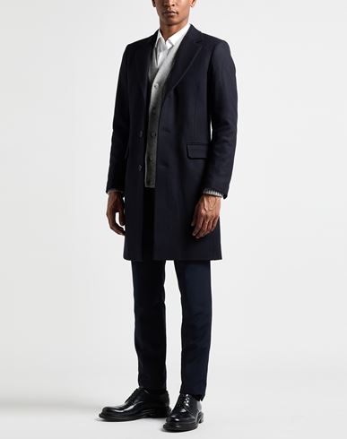Man Coat Midnight blue Size S Wool, Polyamide, Cashmere
