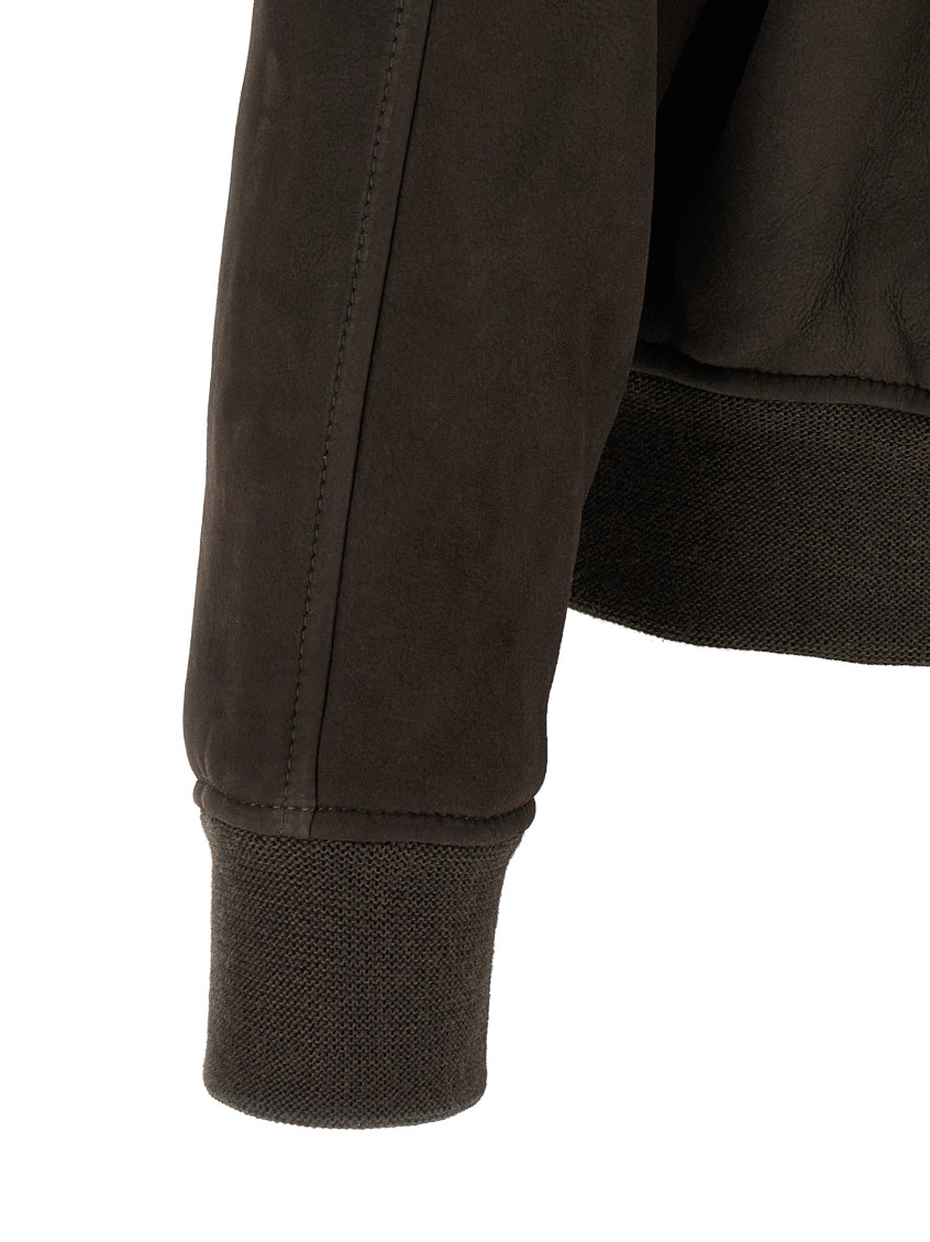 Brown Solid Shirt Collar Jacket