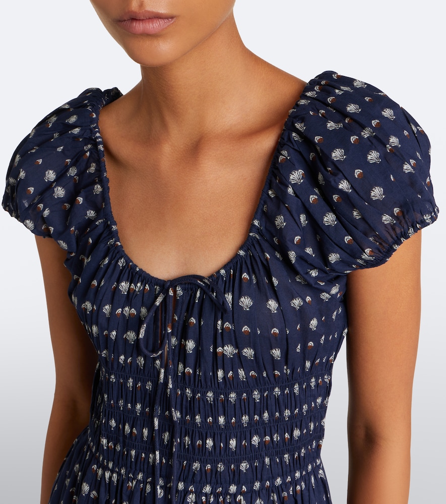 Dôen Quinn printed cotton poplin midi dress