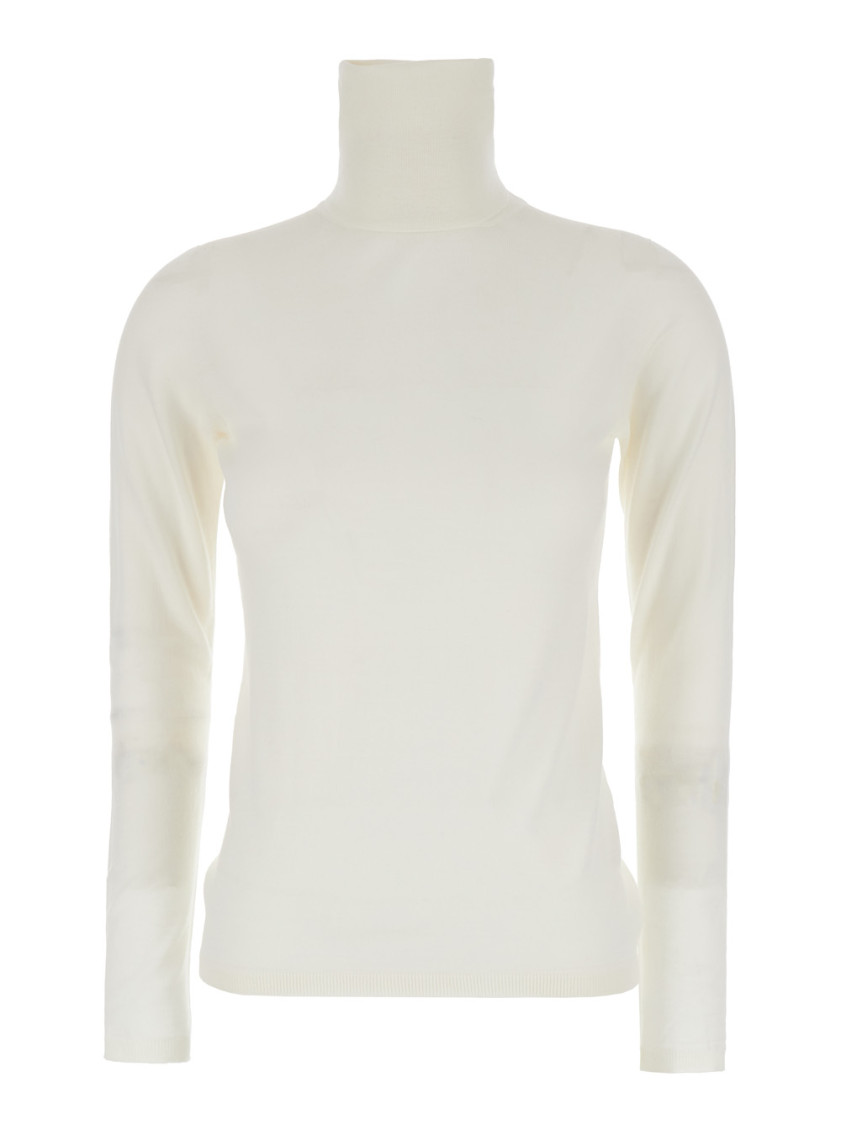 White Saluto Turtleneck Sweater