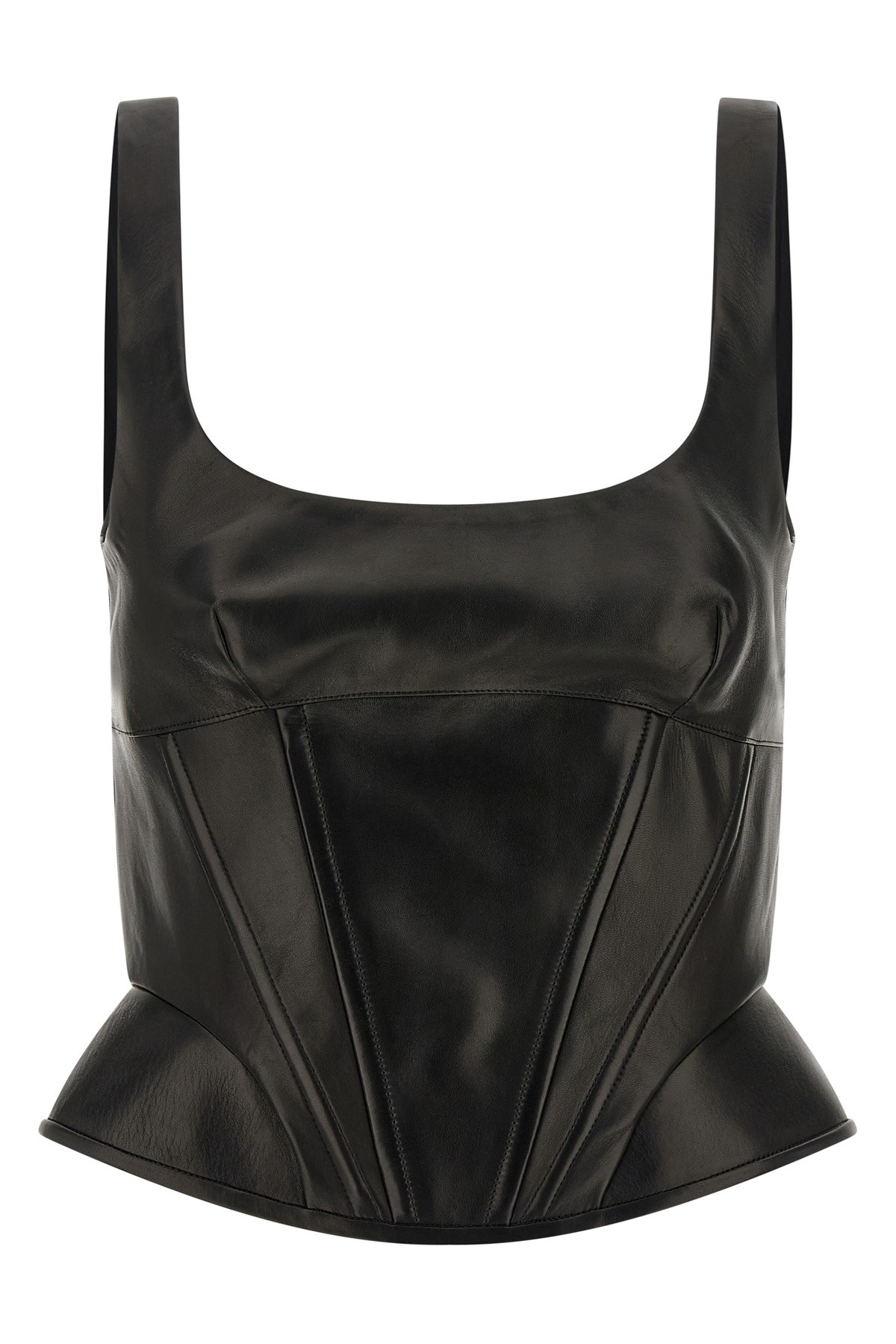 Peplos Leather Top