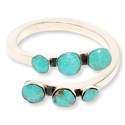 Chaco Canyon Sterling Silver Campitos Turquoise 6-Stone Bypass Ring