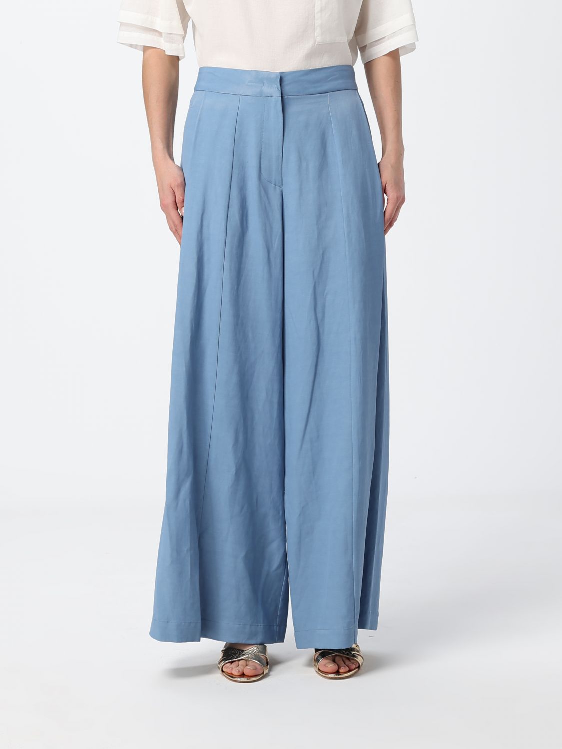 Pants Woman color Gnawed Blue