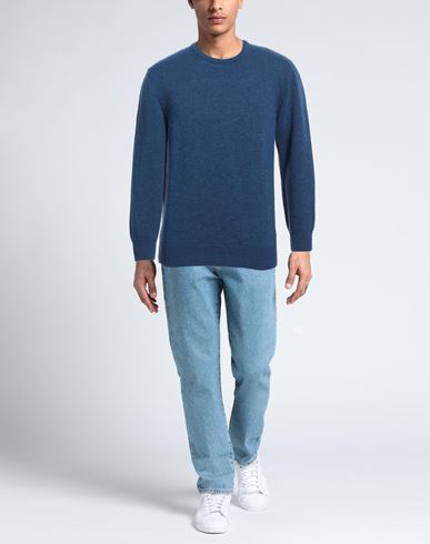 Man Sweater Blue Size 3XL Lambswool, Polyamide