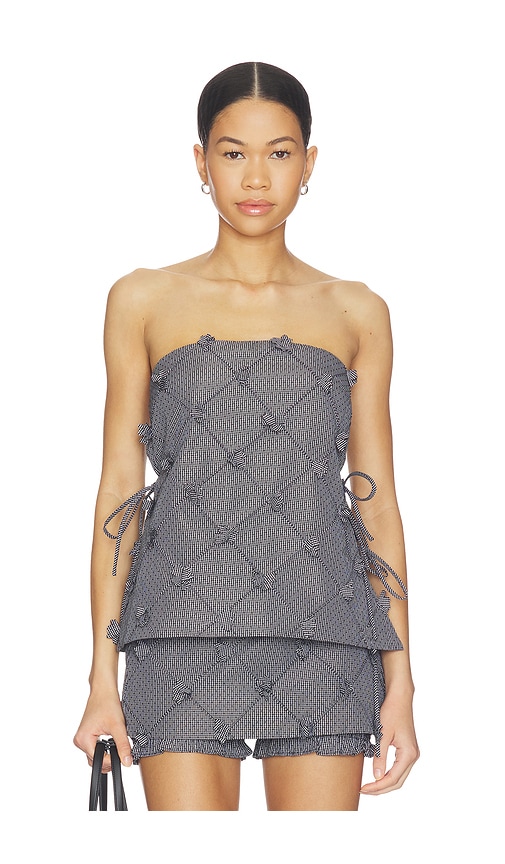 Line & Dot Thora Strapless Top in Black,White. - S also in XS