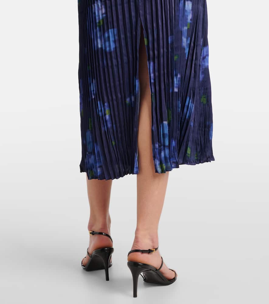 Poppy Blur plissé midi skirt