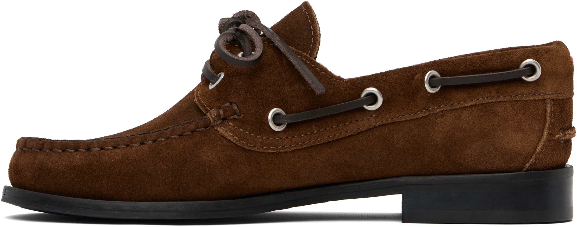 Aeyde Brown Harris Suede Boat Shoes