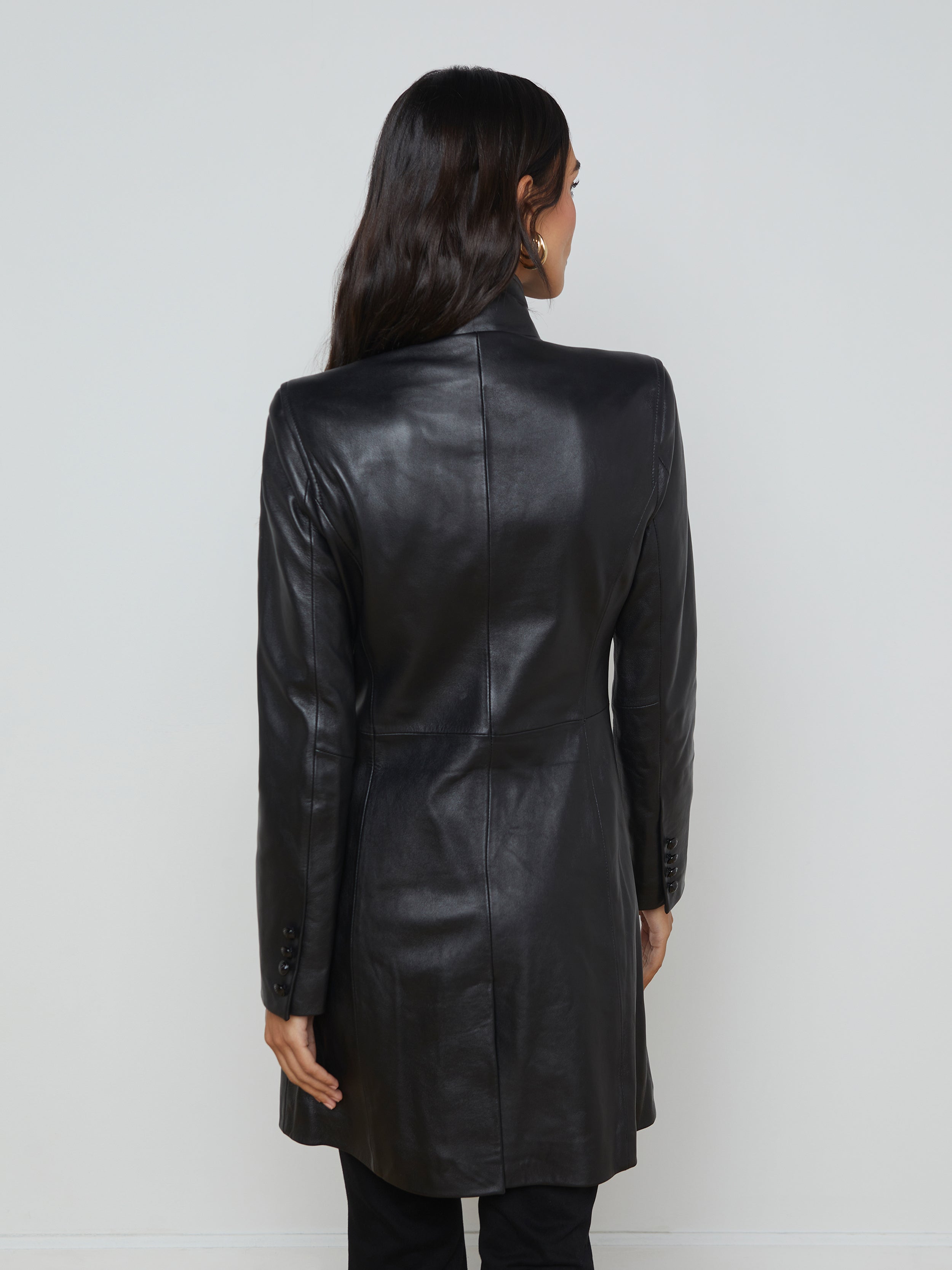 Lyon Leather Coat In Black