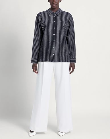 Woman Shirt Navy Size M Linen, Cotton