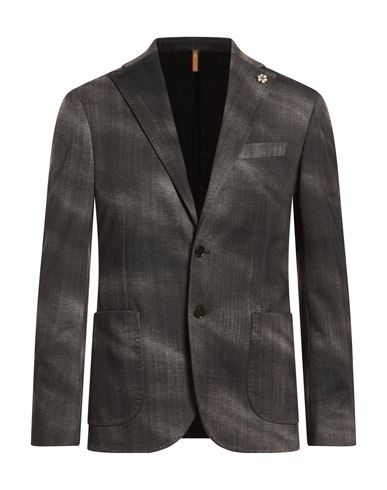 Man Blazer Grey Size 38 Polyester, Elastane