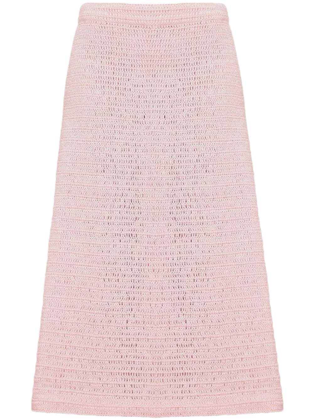 Linen knitted skirt - Pink