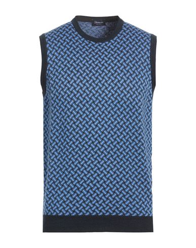 Man Sweater Azure Size 36 Cotton, Linen, Polyester
