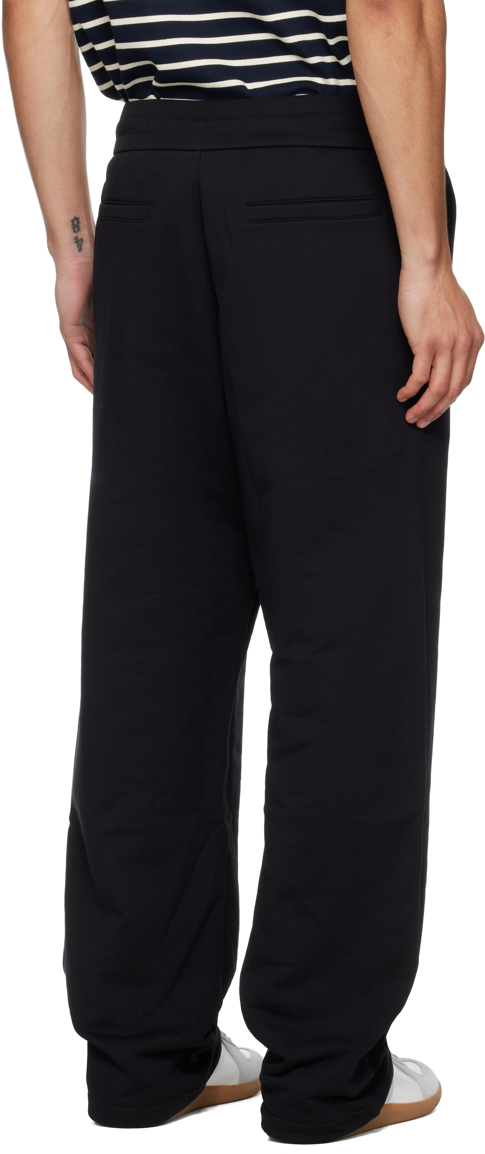 Black 'Paris' Writing Sweatpants