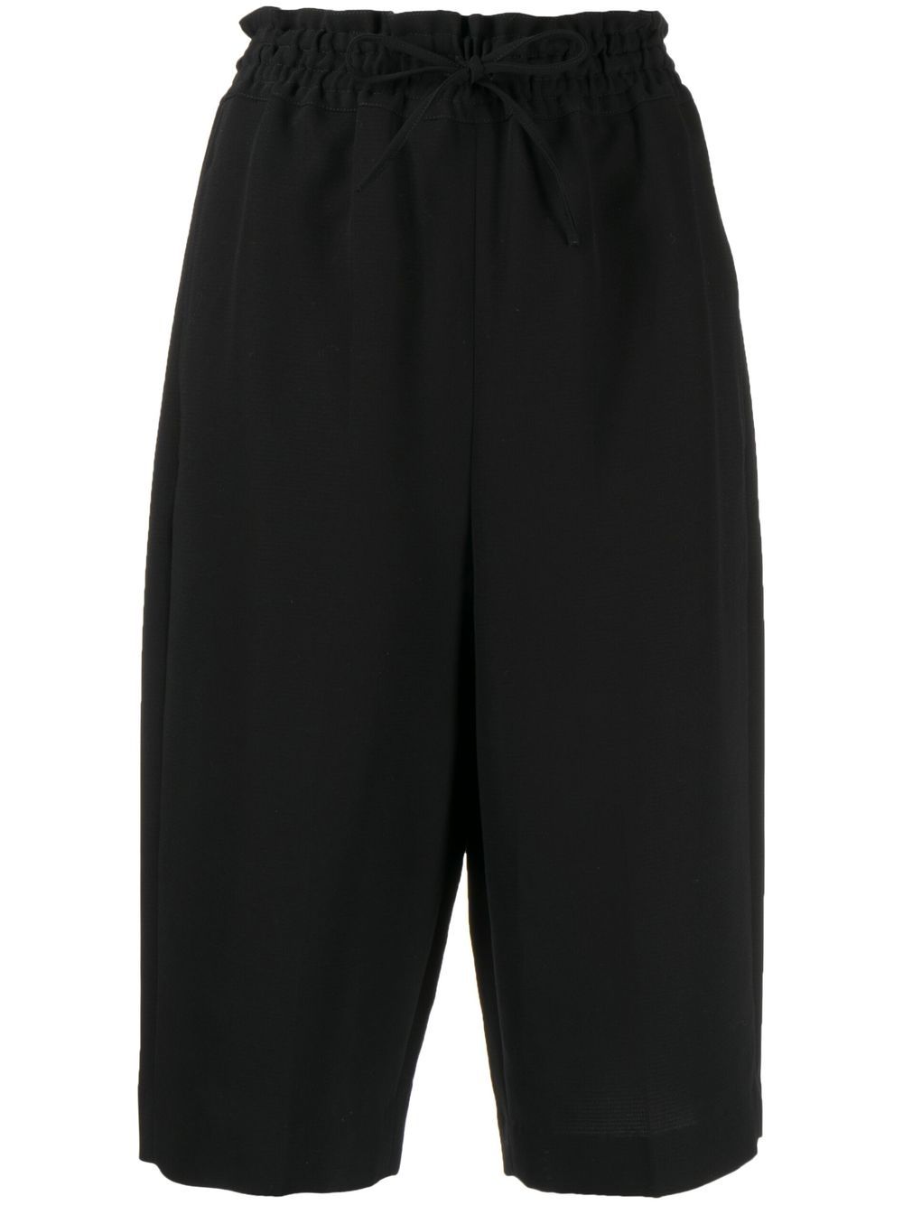 Drawstring straight-leg shorts - Black