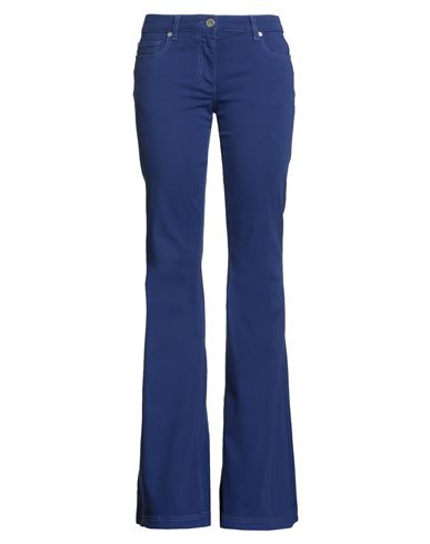 Woman Pants Blue Size 28 Cotton, Elastane