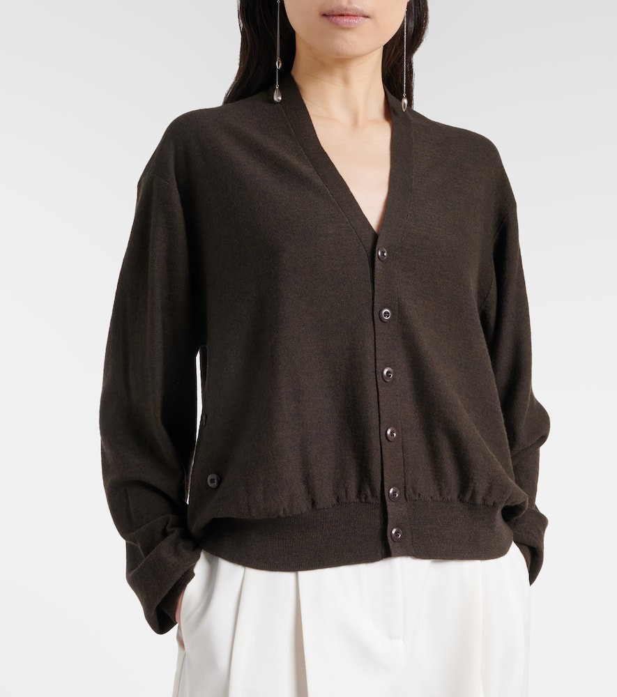 Twisted wool-blend cardigan