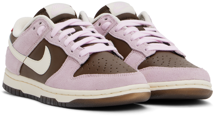 Brown & Pink Dunk Low Sneakers