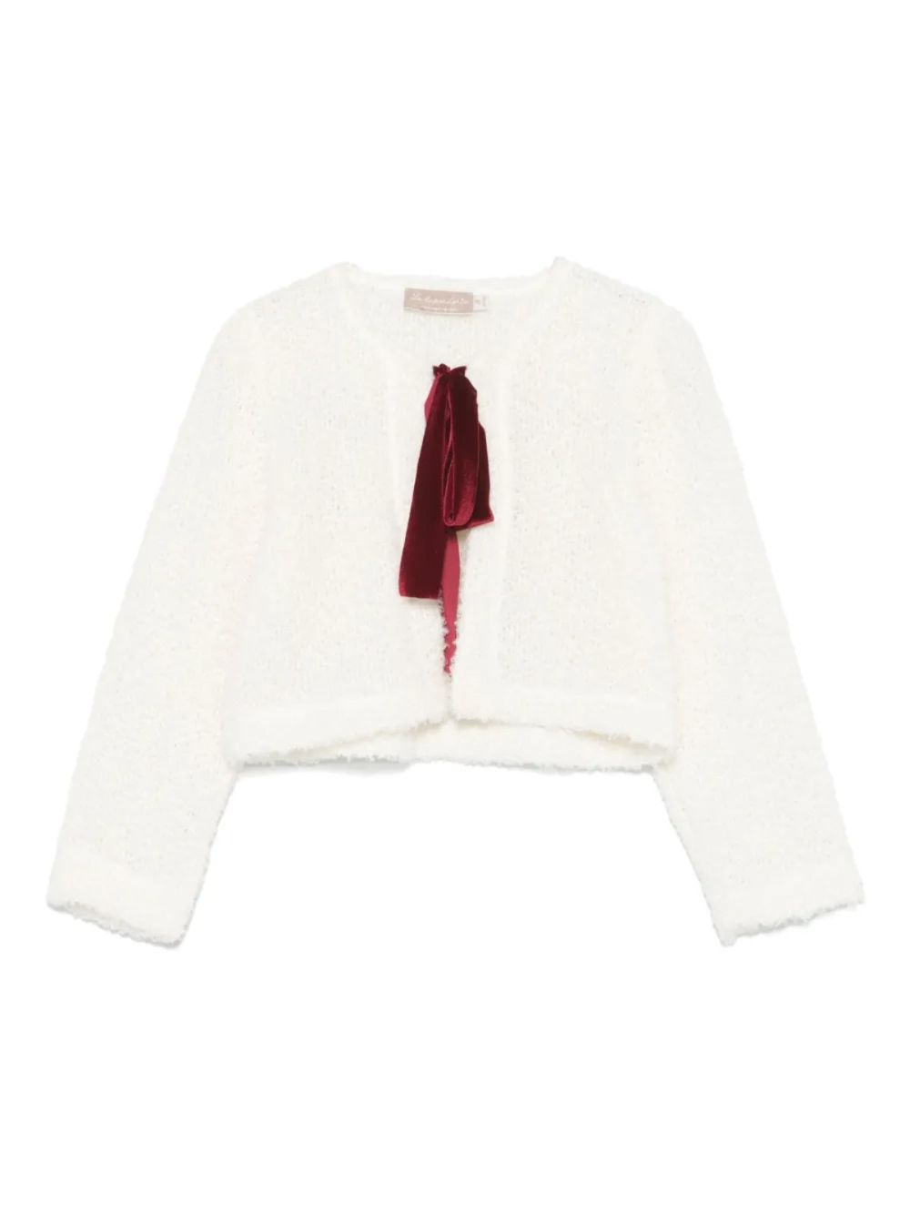 La Stupenderia bow-detailed cardigan - White