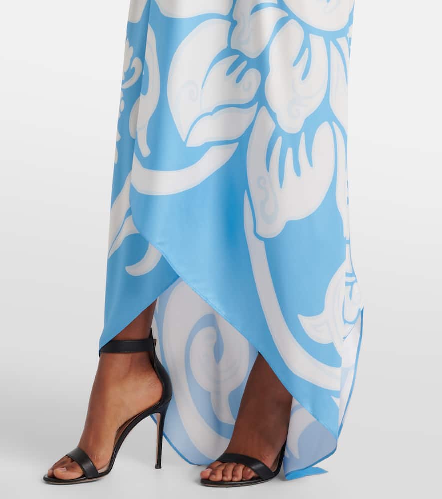 Printed silk midi dress