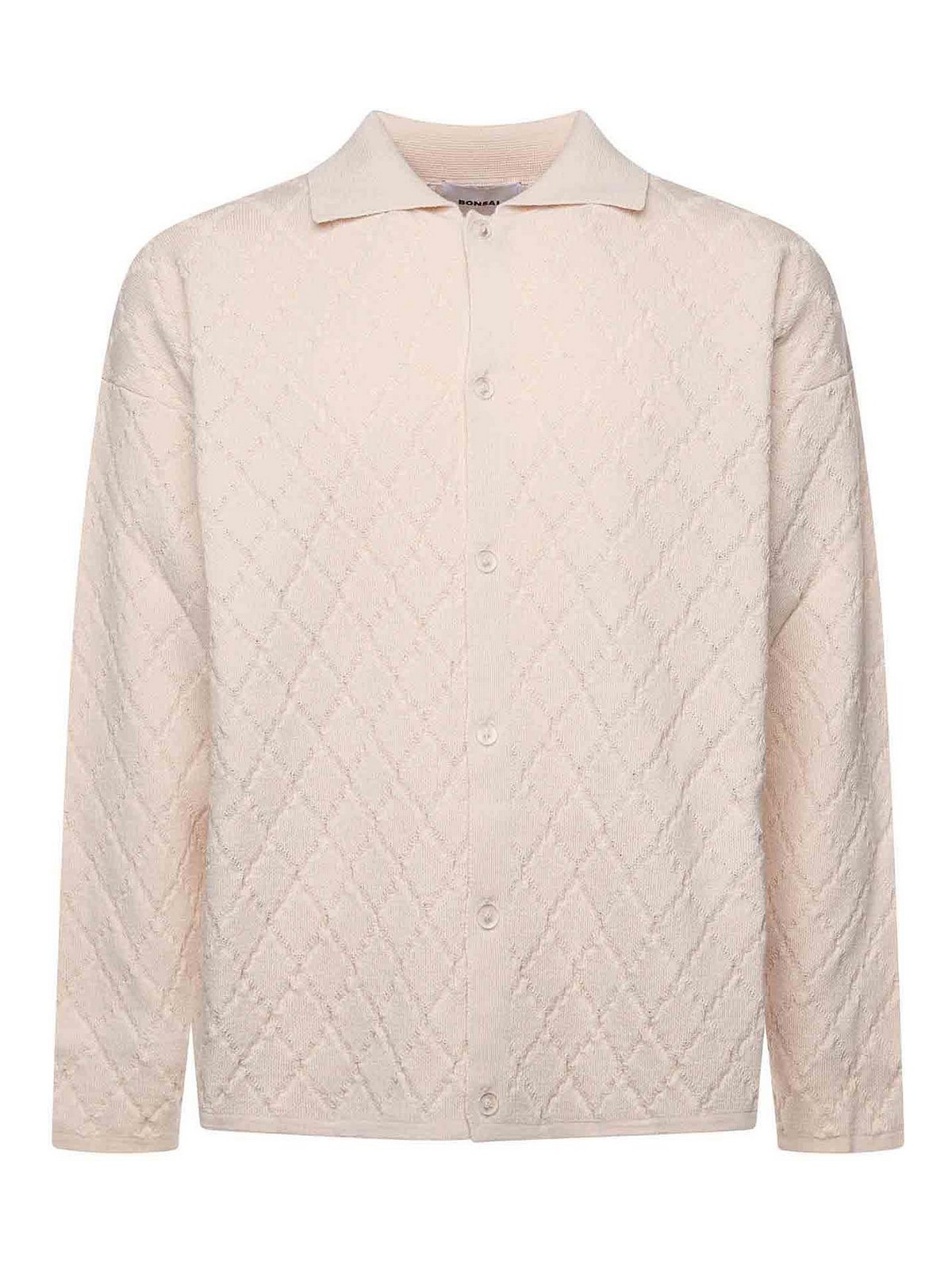 Diamond-Pattern Knit Polo