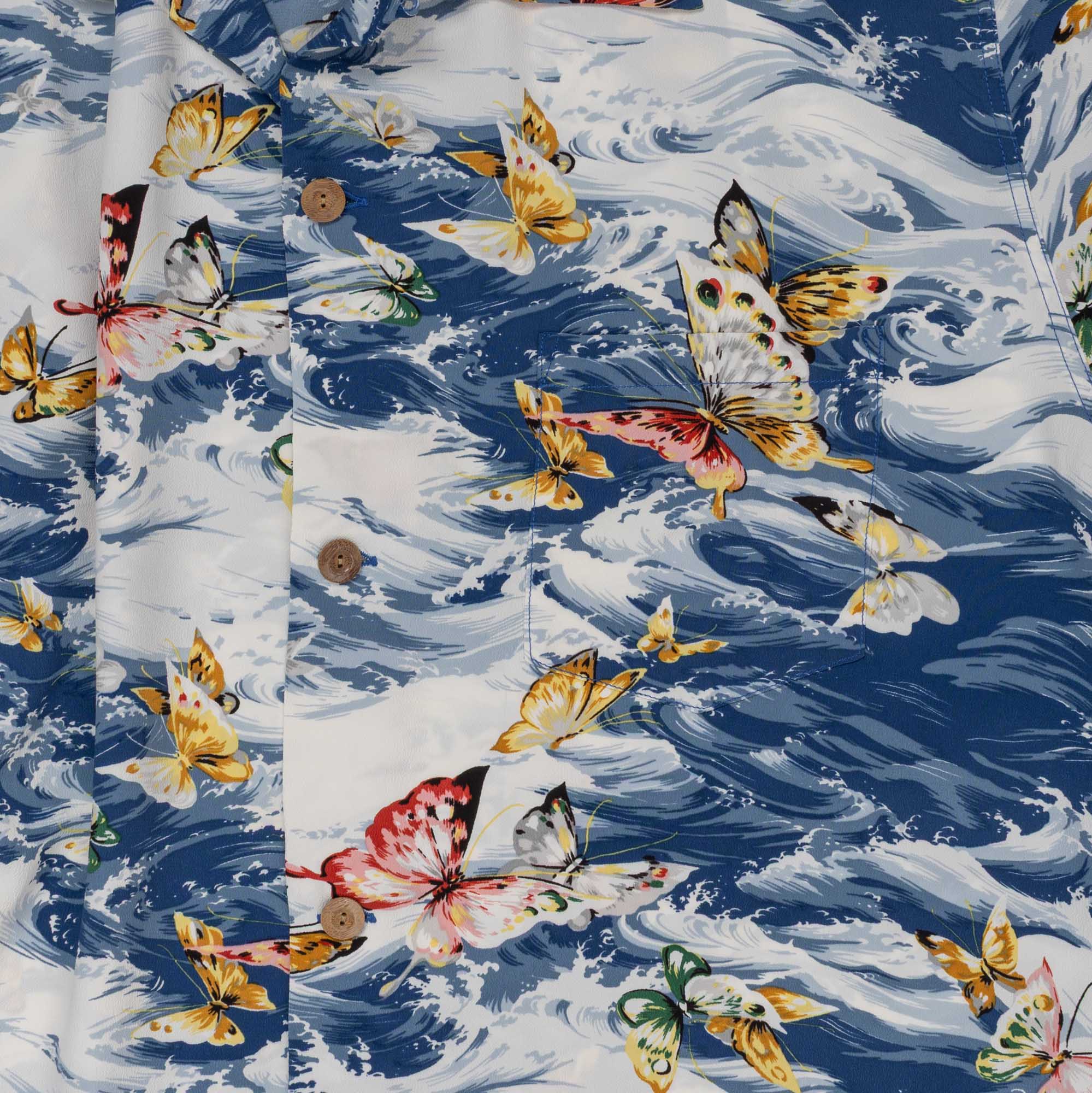 Butterfly Splash Hawaiian Shirt Navy