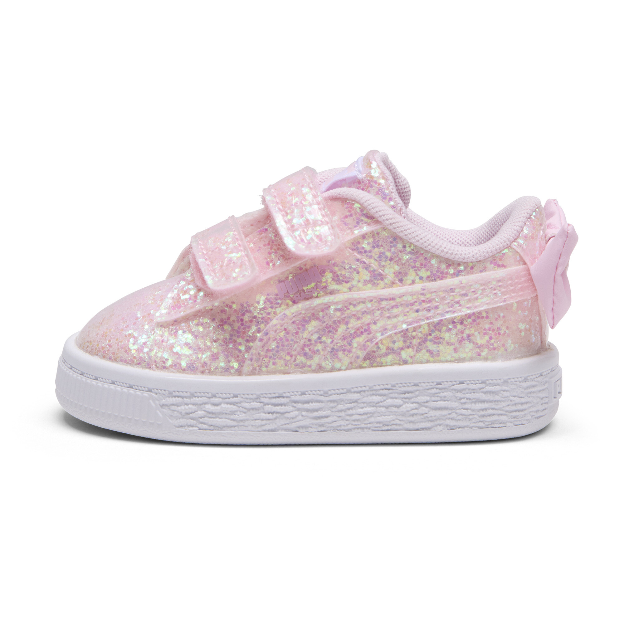 PUMA Basket Bow Metallic Toddlers' Easy On Sneakers in Pink