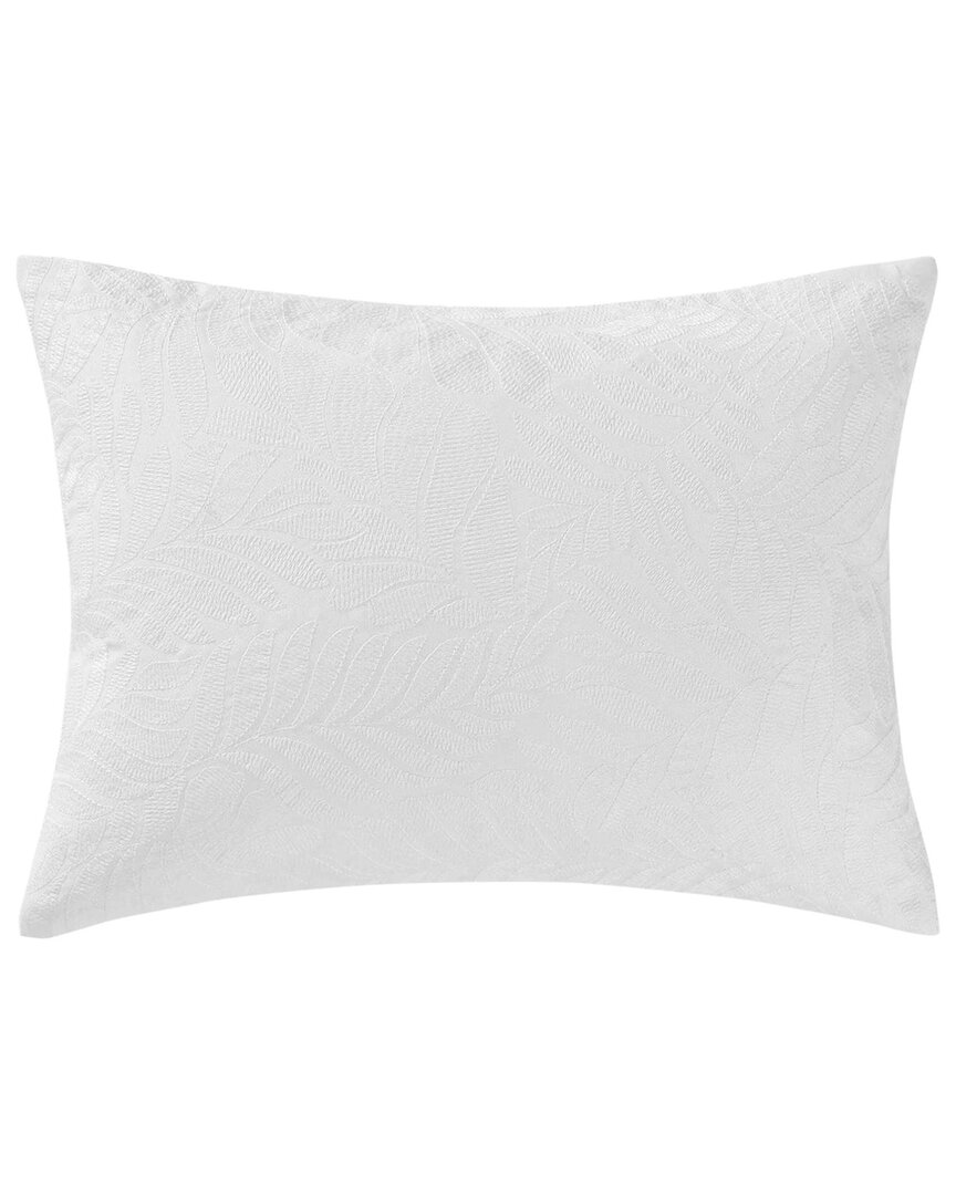 Island Estate Embroidered Leaf Canvas Decorative Pillow
