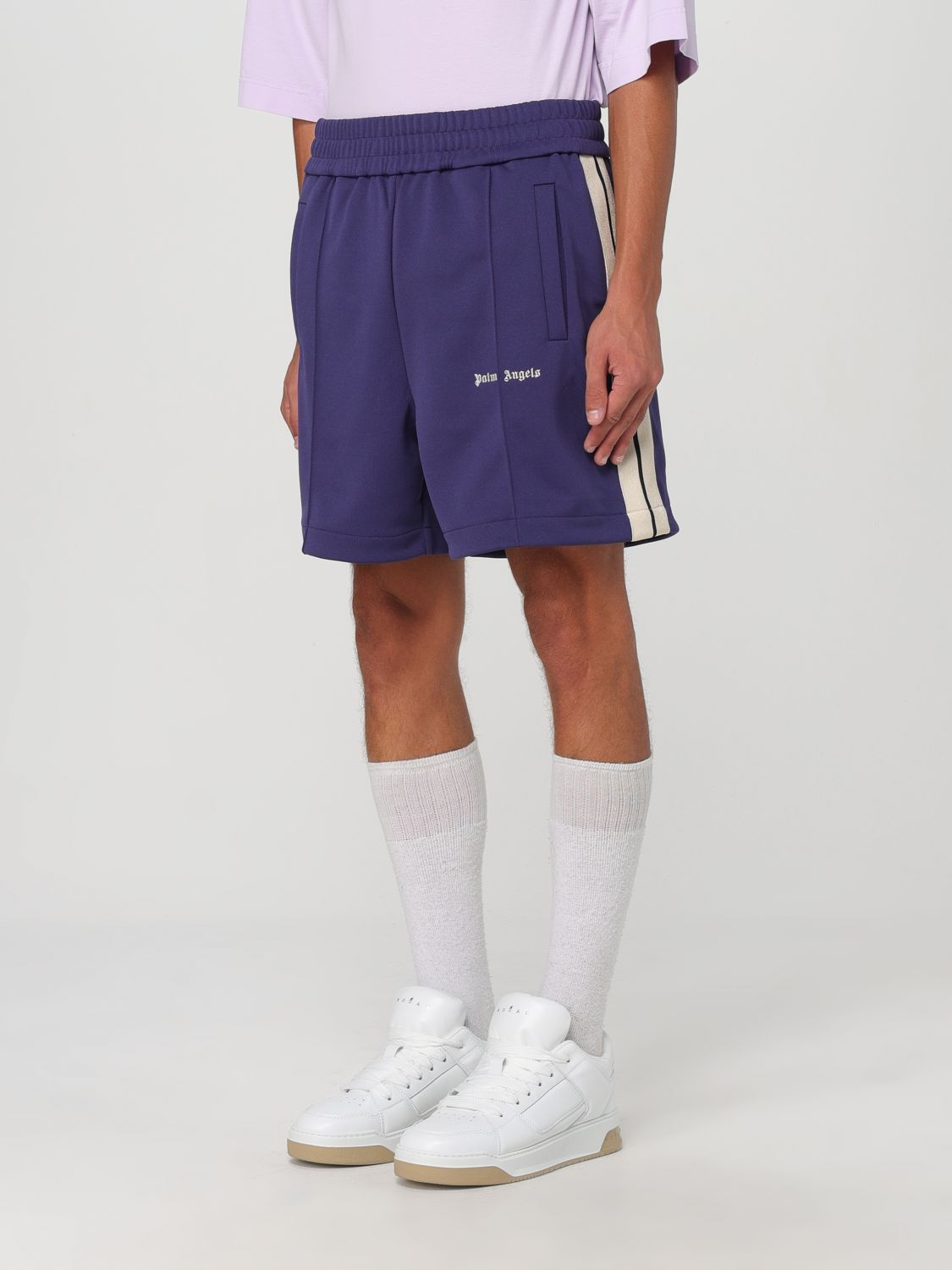 Logo-print track shorts - Blue