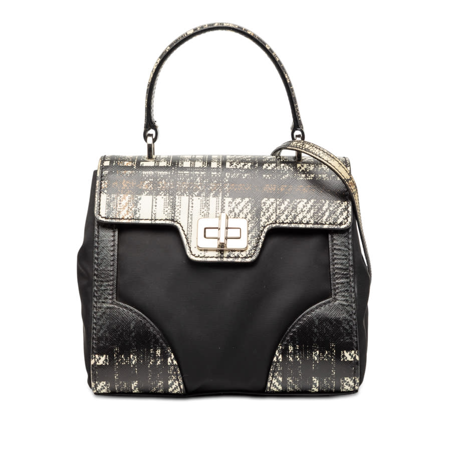 Pre-owned Tartan Saffiano Trimmed Tessuto Satchel 2A8KUF1B1UWTXXFC