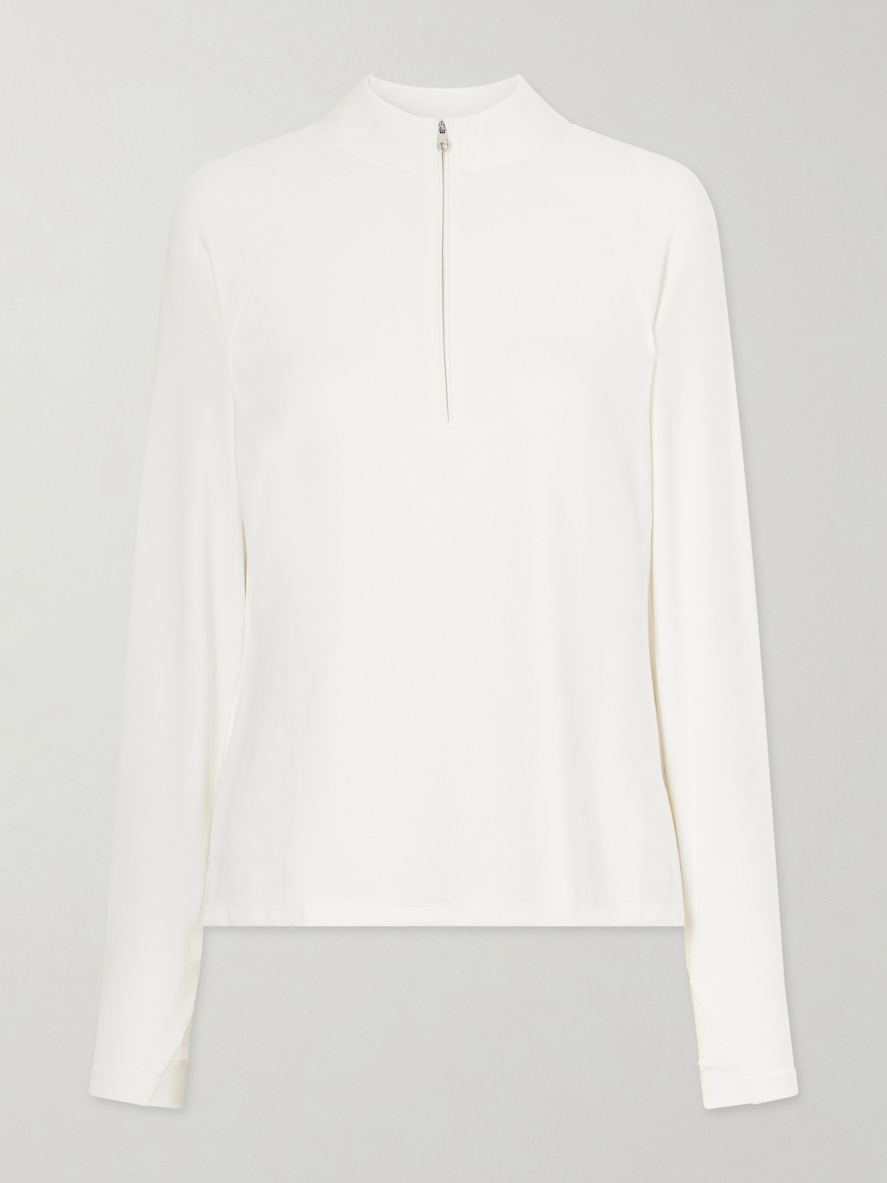 Amren Stretch Jersey Half-zip Top - White