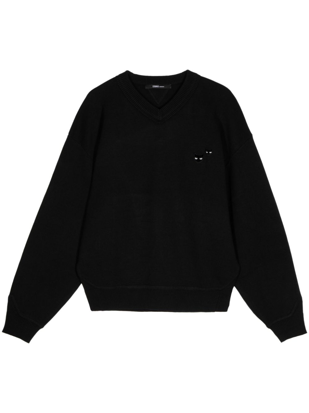Twin Panther knitted jumper - Black