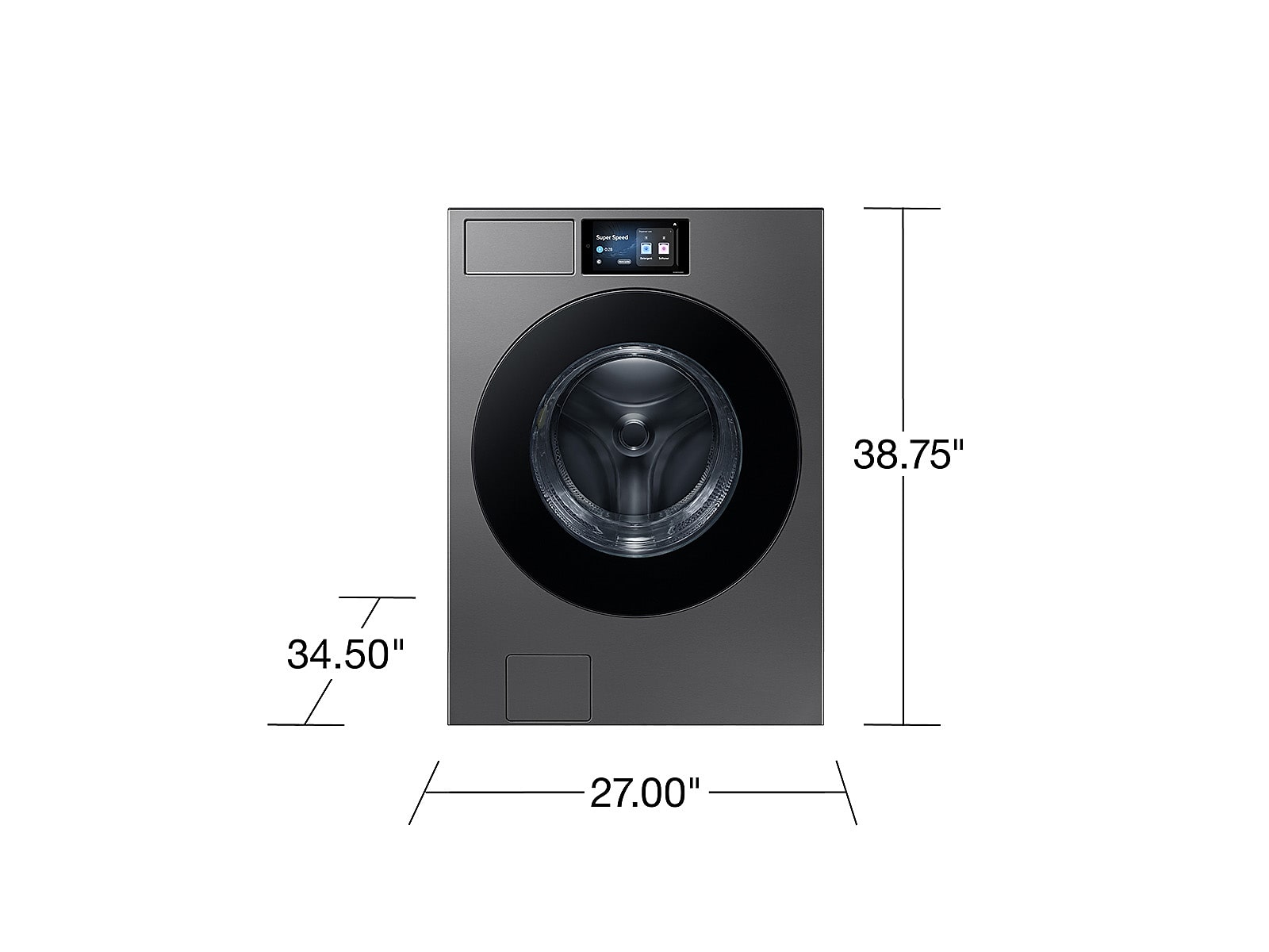 5.3 cu. ft. Bespoke AI Ultra Capacity Front Load Washer with AI Home and AI OptiWash+ in Dark Steel(WF90F53ADSA5)