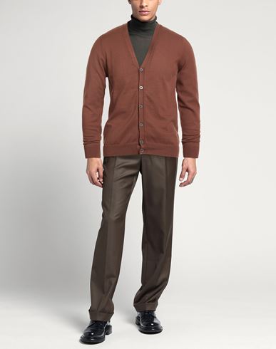 Man Cardigan Chocolate brown Size 38 Cotton
