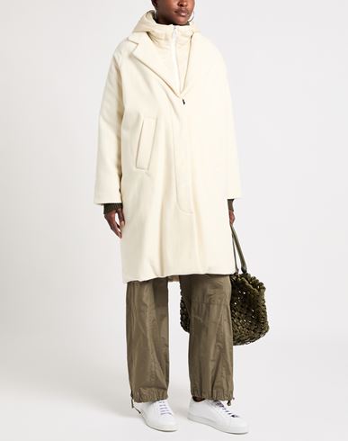 Paltò Woman Coat Ivory Size 8 Wool, Polyamide, Cashmere