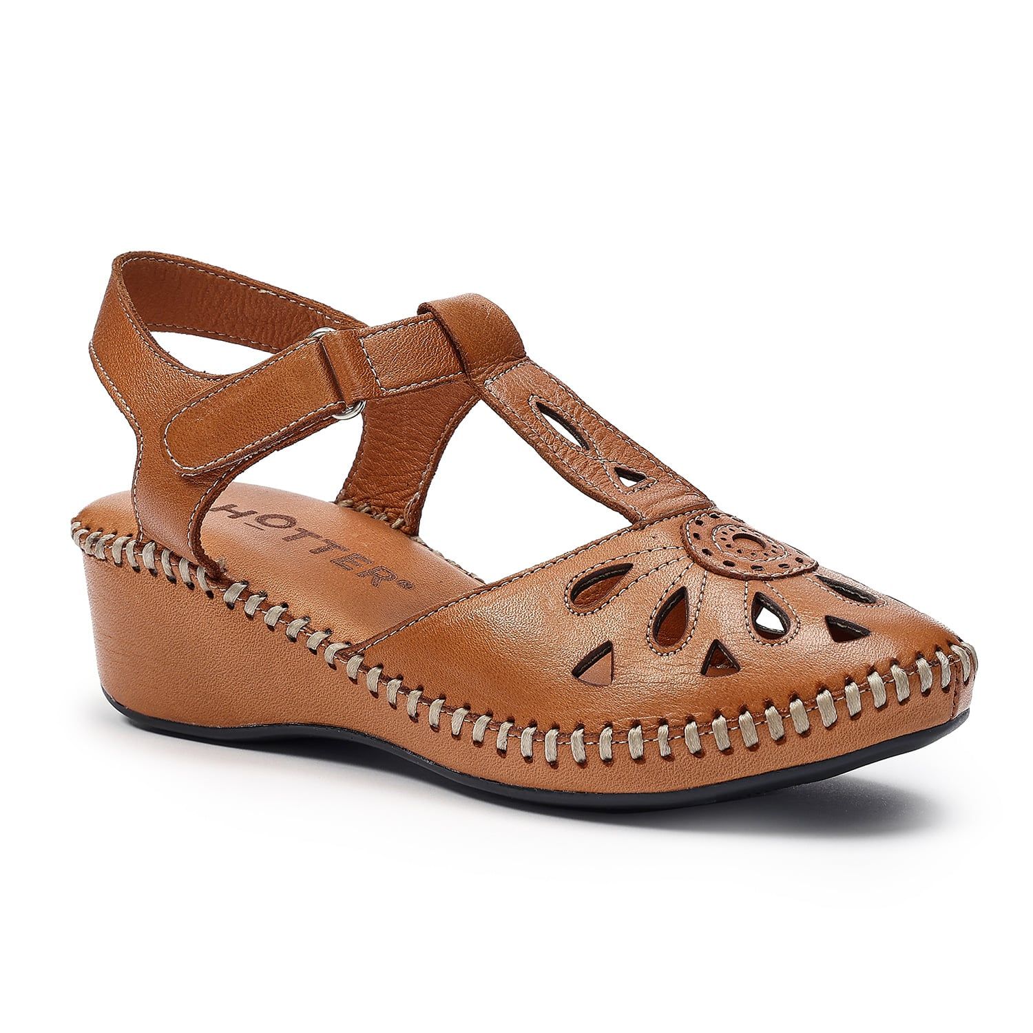 Hotter Women's 'Mdina' Wedge Sandals in Tan