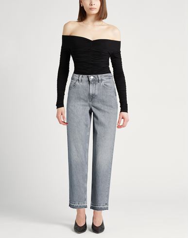 Woman Jeans Grey Size 25 Cotton, Elastane