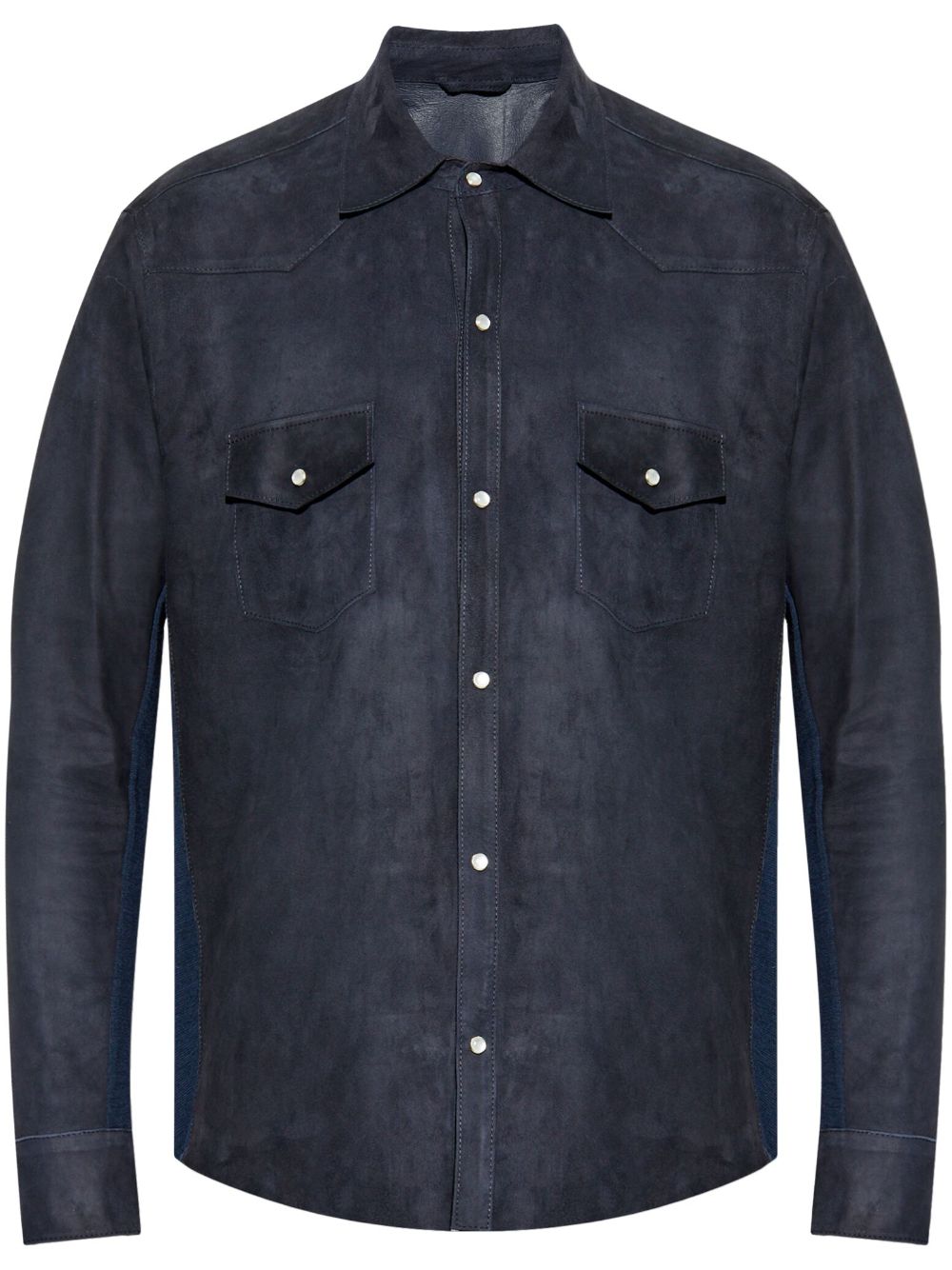 Suede shirt jacket - Blue